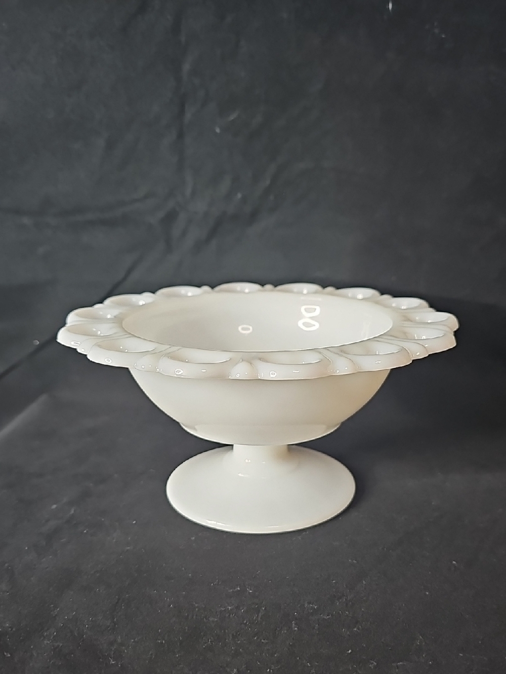 Vintage White Milk Glass Compote Dish